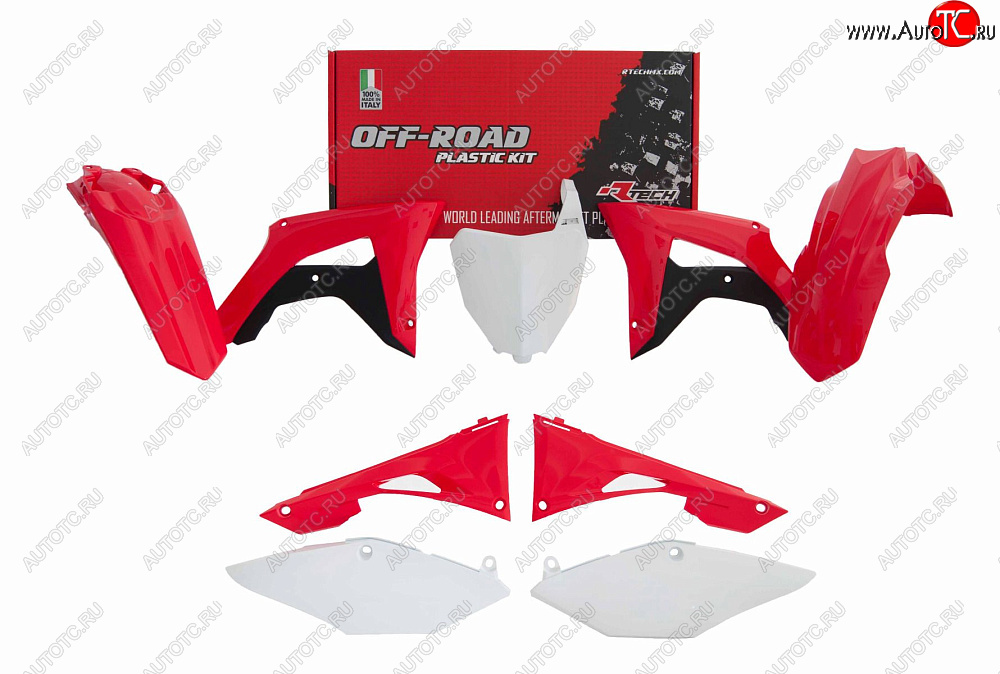 14 999 р. Комплект пластика R-Tech Honda CRF250R 19-20, CRF450R 19-20 (R-KITCRF-OEM-519) красный-белый  r-kitcrf-oem-519  с доставкой в г. Кемерово
