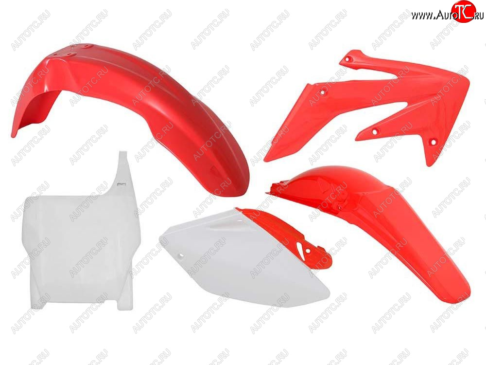 12 749 р. Комплект пластика R-Tech Honda CRF250R 04-05 (R-KITCRF-OEM-507) Красно-Белый  r-kitcrf-oem-507  с доставкой в г. Кемерово
