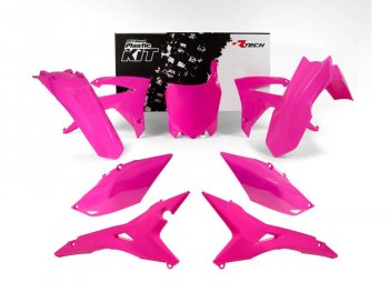 Комплект пластика R-Tech Honda CRF250R 14-17, CRF450R 13-16 (R-KITCRF-FU0-518) Розовый Неон  r-kitcrf-fu0-518