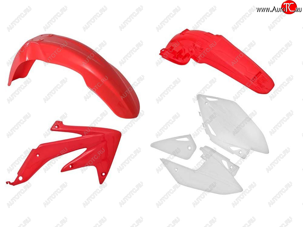 11 799 р. Комплект пластика R-Tech Honda CRF450X 05-07 (R-KITCRX-OEM-414) бело-красный  r-kitcrx-oem-414  с доставкой в г. Кемерово