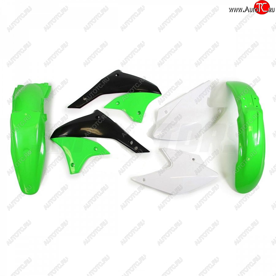 11 799 р. Комплект пластика R-Tech Kawasaki KLX450R 07-16 (R-KITKLX-OEM-497) зеленыйчерныйбелый  r-kitklx-oem-497  с доставкой в г. Кемерово