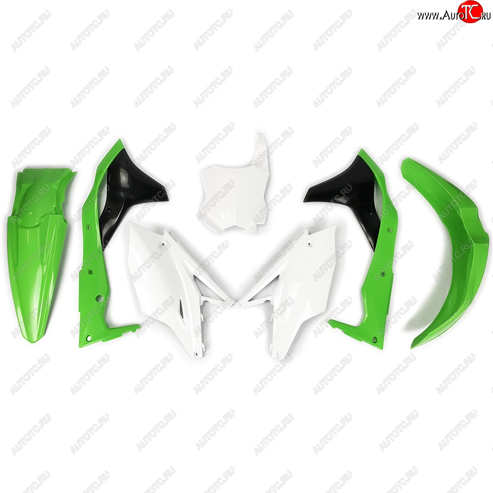 12 749 р. Комплект пластика R-Tech Kawasaki KX250F 17-20 (R-KITKXF-OEM-519) зеленыйбелыйчерный  r-kitkxf-oem-519  с доставкой в г. Кемерово