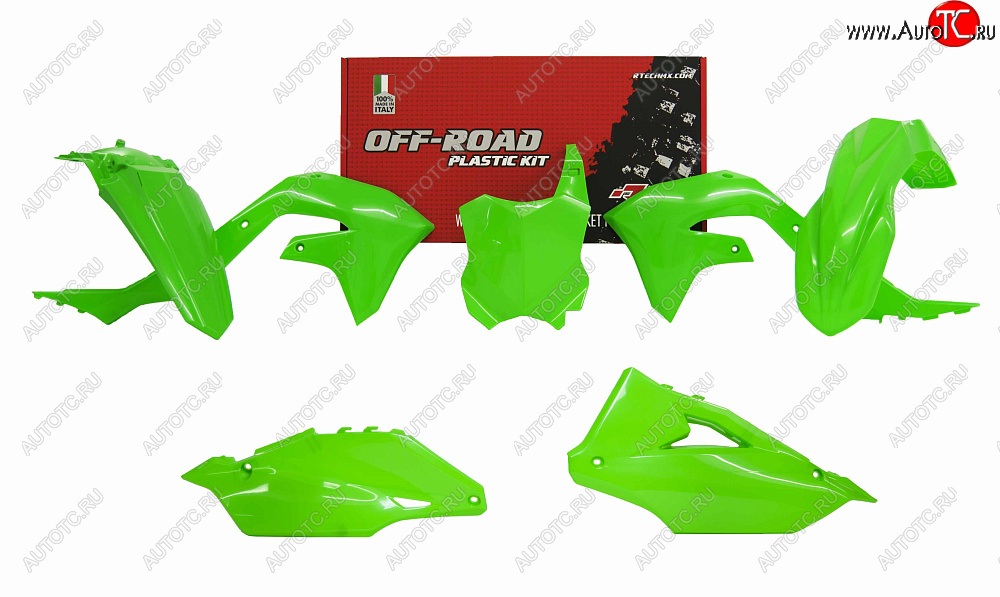 12 749 р. Комплект пластика R-Tech Kawasaki KX450F 19-20 (R-KITKXF-VF0-599) неоновый зеленый  r-kitkxf-vf0-599  с доставкой в г. Кемерово