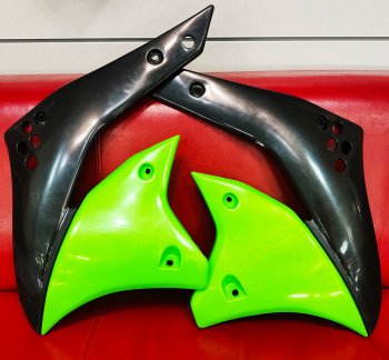 Обтекатели радиатора UFO Kawasaki KX250F 2006+ (3767-999) Зелено-Черный  пм-00019972