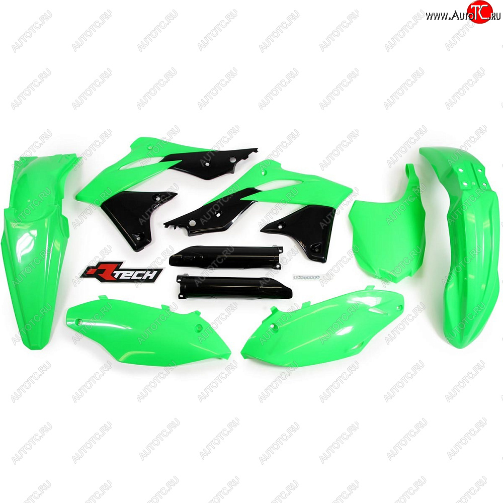 13 999 р. Комплект пластика R-Tech Kawasaki KX250F 13-16 (R-KITKXF-VF0-516) Зелено-Черный Neon  r-kitkxf-vf0-516  с доставкой в г. Кемерово