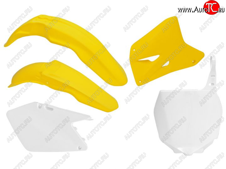 12 749 р. Комплект пластика R-Tech Suzuki RM125250 01-11 (R-KITRM0-OEM-502) желтыйбелый  r-kitrm0-oem-502  с доставкой в г. Кемерово