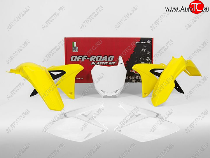 12 749 р. Комплект пластика R-Tech Suzuki RMZ250 10-18 (R-KITRMZ-OEM-592) желтыйбелыйчерный  r-kitrmz-oem-592  с доставкой в г. Кемерово