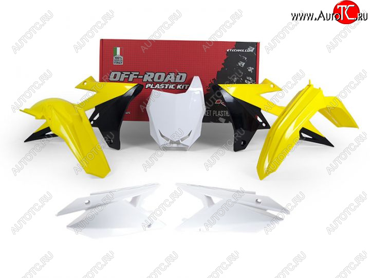 12 749 р. Комплект пластика R-Tech Suzuki RMZ450 2018 (R-KITRMZ-OEM-518) желтыйбелыйчерный  r-kitrmz-oem-518  с доставкой в г. Кемерово