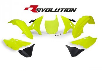 Комплект пластика R-Tech Yamaha YZ125250 02-18 (R-KITYZ0-GF0-REV) REVOLUTION неоновый желтыйчерный  r-kityz0-gf0-rev