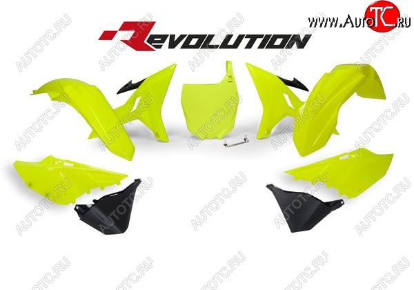 15 599 р. Комплект пластика R-Tech Yamaha YZ125250 02-18 (R-KITYZ0-GF0-REV) REVOLUTION неоновый желтыйчерный  r-kityz0-gf0-rev  с доставкой в г. Кемерово