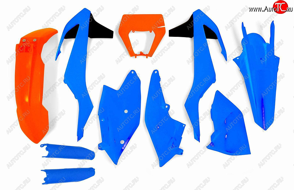 16 349 р. Комплект пластика R-Tech KTM EXCEXC-FXC-W 17-18 (R-KITKTM-CL0-528) голубойоранжевый  r-kitktm-cl0-528  с доставкой в г. Кемерово