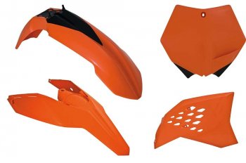 Компл. пласт. R-Tech KTM SXSXF 125-505 07-10, EXCEXCF 125-530 08-11 (R-KITKTM-OEM-505) оранжчерн.  r-kitktm-oem-505