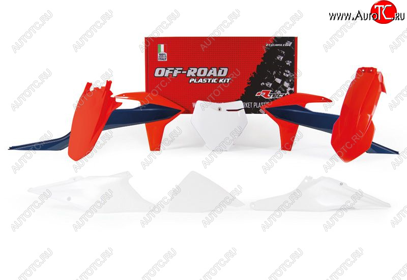 15 149 р. Комплект пластика R-Tech KTM SXSXF 19-22, XCXCF 19-22 (R-KITKTM-OEM-601) Бело-оранж-синий  r-kitktm-oem-601  с доставкой в г. Кемерово