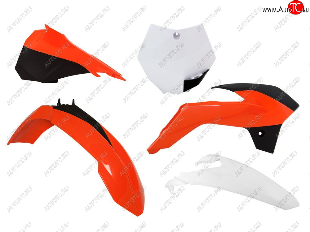 12 749 р. Комплект пластика R-Tech KTM SX85 13-17 (R-KITKTM-OEM-523) Бело-Черно-Оранжевый  r-kitktm-oem-523  с доставкой в г. Кемерово