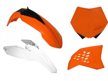 12 749 р. Комплект пластика R-Tech KTM SXSXF 07-10, EXCEXCF 08-11 (R-KITKTM-O11-505) Оранжево-Белый  r-kitktm-o11-505  с доставкой в г. Кемерово. Увеличить фотографию 1