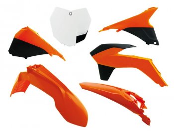 12 789 р. Комплект пластика R-Tech KTM SXSXF 125150250350450 13-15 (R-KITKTM-OEM-512) Бело-Черно-Оранж  r-kitktm-oem-512  с доставкой в г. Кемерово. Увеличить фотографию 1