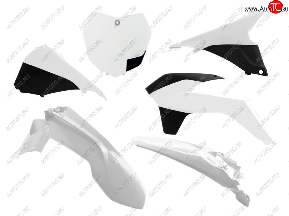 12 789 р. Комплект пластика R-Tech KTM SXSXF 125150250350450 13-15 (R-KITKTM-BN0-512) Бело-Черный  r-kitktm-bn0-512  с доставкой в г. Кемерово