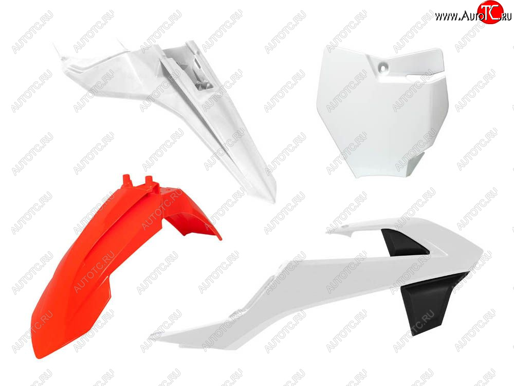 12 749 р. Комплект пластика R-Tech KTM SX 65 16-22 (R-KITKTM-O17-500) Бело-Черно-Оранжевый  r-kitktm-o17-500  с доставкой в г. Кемерово
