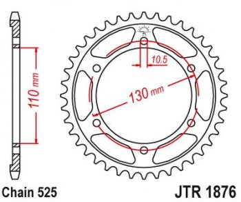Звезда цепного привода JTR1876 43  jtr1876.43