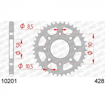 Звезда задняя ведомая Afam 10201 49 Зубов ( JTR269 49 )  пм-00017505