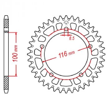 Звезда задняя ведомая M-CAX 457 50 Зубов ( JTR461 50 )  пм-00017521