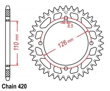 Звезда задняя ведомая M-CAX 465 49 Зубов ( JTR462 49 )  пм-00017524