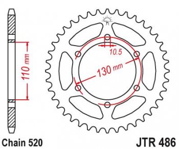 Звезда цепного привода JTR486 42  jtr486.42