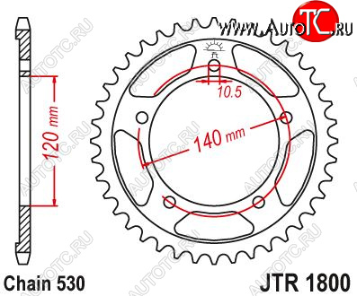 3 599 р. Звезда цепного привода JTR1800 40  jtr1800.40  с доставкой в г. Кемерово