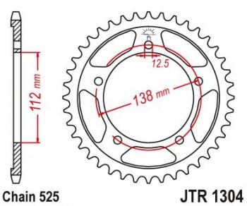 Звезда цепного привода JTR1304 44  jtr1304.44