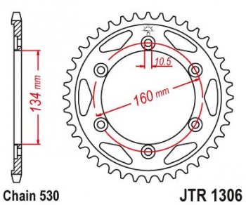 Звезда цепного привода JTR1306 43  jtr1306.43