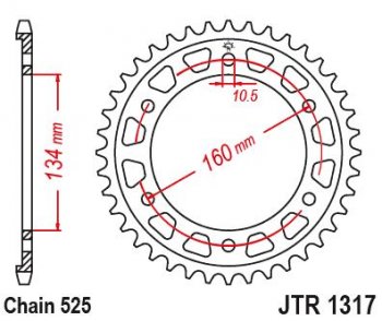 Звезда цепного привода JTR1317 43  jtr1317.43