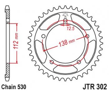 Звезда цепного привода JTR302 44  jtr302.44