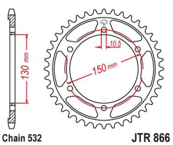 Звезда цепного привода JTR866 38  jtr866.38