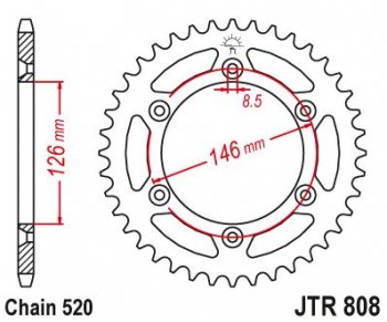 Звезда цепного привода JTR808 50sc  jtr808.50sc