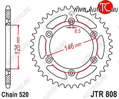 2 899 р. Звезда цепного привода JTR808 47  jtr808.47  с доставкой в г. Кемерово