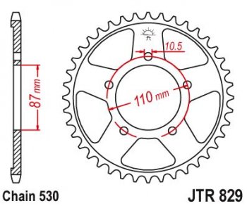 Звезда цепного привода JTR829 47  jtr829.47
