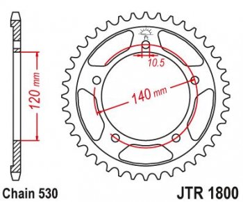 Звезда цепного привода JTR1800 45  jtr1800.45