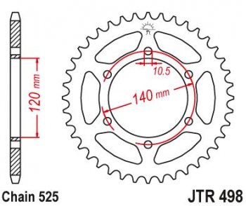 Звезда цепного привода JTR498 40  jtr498.40