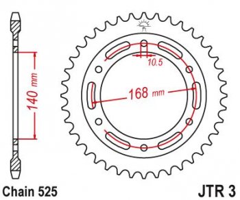 Звезда цепного привода JTR3 42  jtr3.42