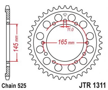 Звезда цепного привода JTR1332 43  jtr1332.43