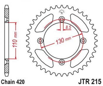 Звезда цепного привода JTR215 49  jtr215.49