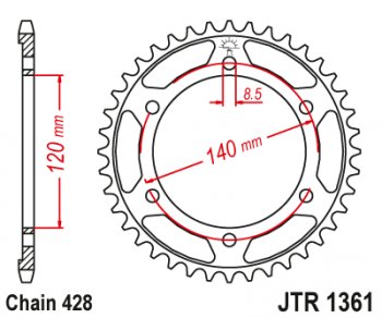 Звезда цепного привода JTR1361 50  jtr1361.50