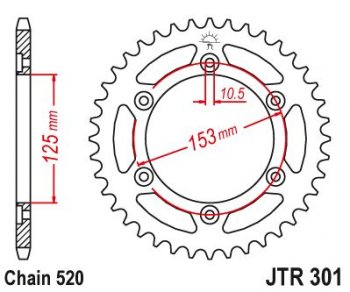 Звезда цепного привода JTR301 45  jtr301.45