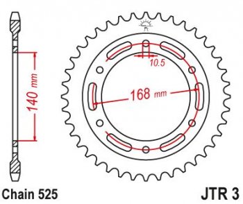 Звезда цепного привода JTR3 41  jtr3.41