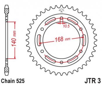 Звезда цепного привода JTR3 47  jtr3.47