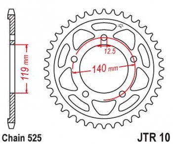 Звезда цепного привода JTR10 45  jtr10.45