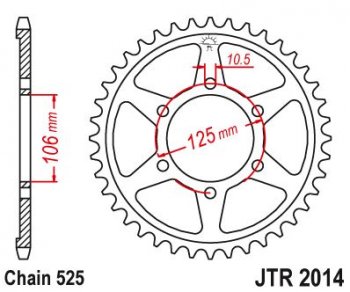 Звезда цепного привода JTR2014 42  jtr2014.42