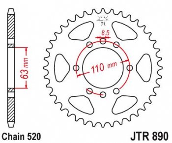 Звезда цепного привода JTR890 45  jtr890.45