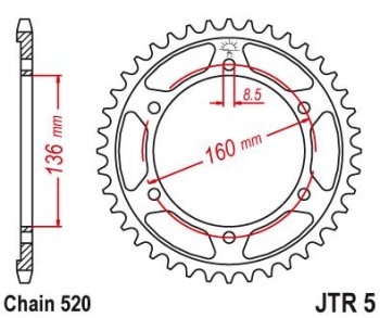 Звезда цепного привода JTR5 47  jtr5.47