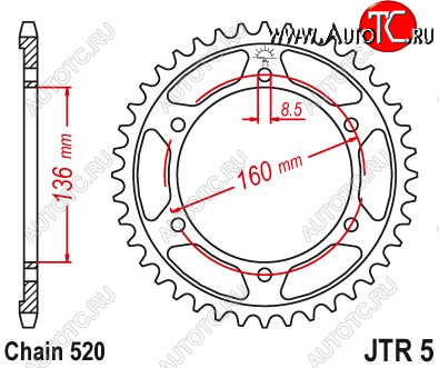 3 279 р. Звезда цепного привода JTR5 47  jtr5.47  с доставкой в г. Кемерово
